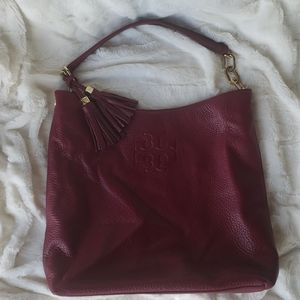 Tory Burch Boysenberry Bag w/ Tassle & Gold Links
